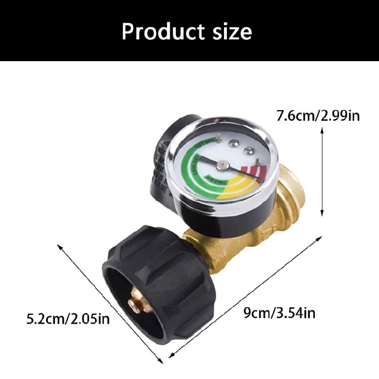 Indicatore di Livello Serbatoio Propano Resistente alla Corrosione Costruzione in Metallo Pesante Adattatore Standard per Bombole Tipo QCC1
