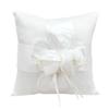 White Silk Jute Ring Bearer Pillow 15*15cm 20*20cm Jewellery Cushions Ribbon Bowknot Ring Pillow