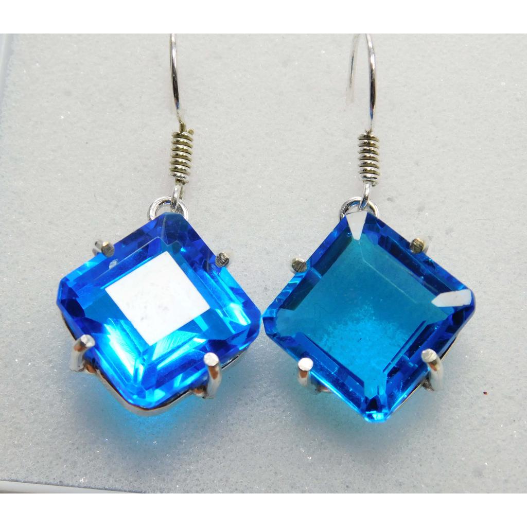 Blue Tanzanite 13x11mm Elite Earrings 925 Sterling Silver Certified Lab Created