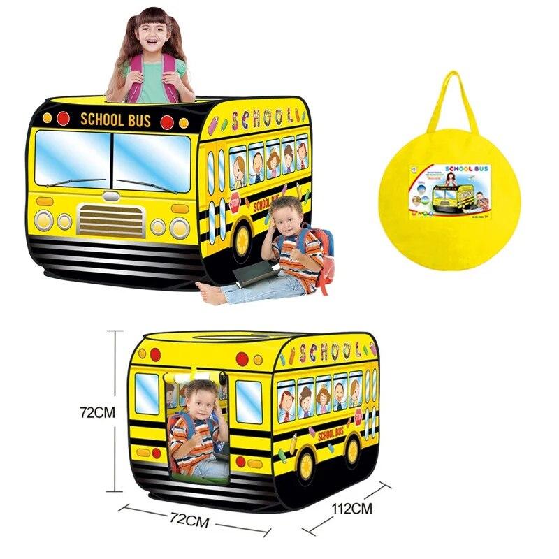 Children's Tent Popup Play Tent Toy Outdoor Foldable Playhouse Fire Truck Police Car icecream car kids Game House Bus Indoor
