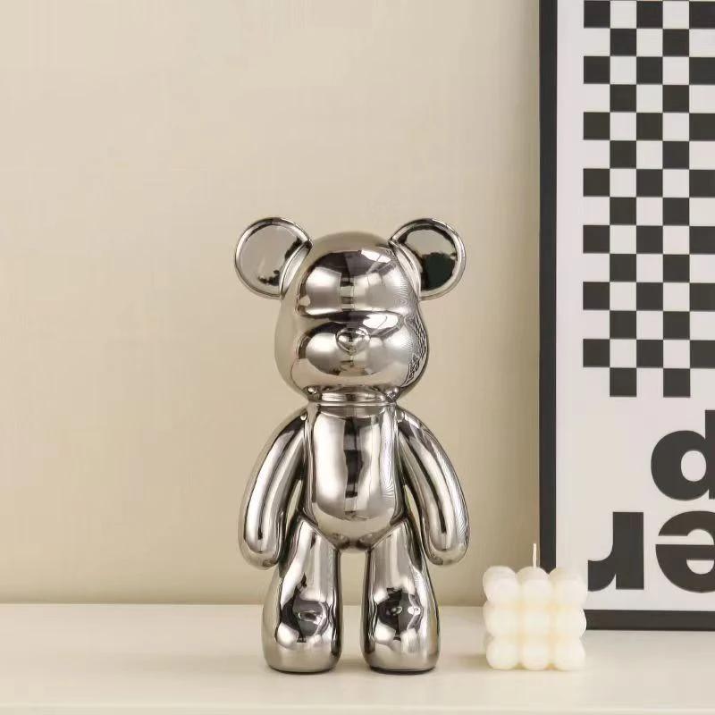 

Керамическая 27 см Цветная Гальваническая Скульптура Медведя Домашняя Гостиная Настольная Декоративная Статуэтка Украшения для Интерьера Нового Дома серебряный