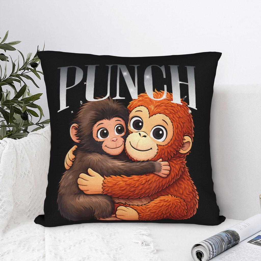 Punch Monkey Hugging OranMama Square Pillow Case Cushion Cover Customized Zippered Decorative Pillowcase for Sofa x