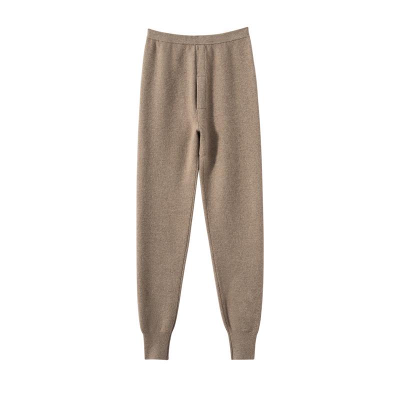 Men's Thick Knit Cashmere Leggings: Warm Stretch Inner Pants