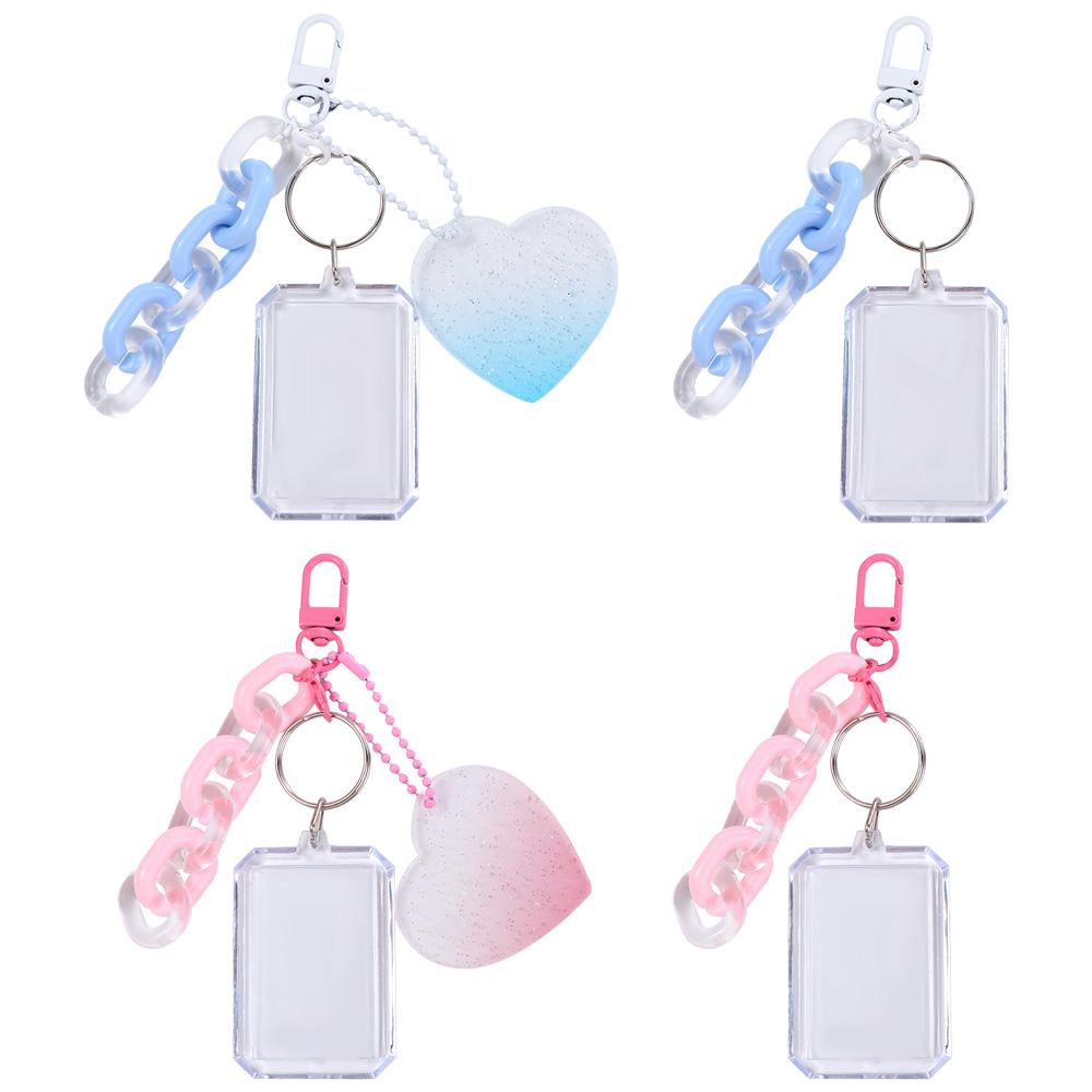 Transparentes Album Idol Foto Hüllen Karten Hüllen Ausweis Halter Anhänger Schlüsselanhänger Fotokarten Halter
