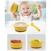 2 Pcs BPA Free Silicone Waterproof Baby Suction Bowl with Lid Training Spoon Set Non-Slip Learning Feeding Food Dish Mint Green
