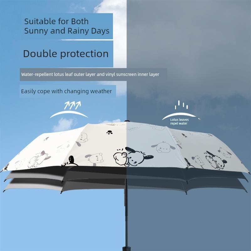 Student Safety Anti-Rebound Children's Umbrella for Girls, Dual-Use for Sun and Rain, Foldable Automatic Umbrella for School Use