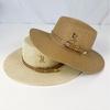 Women's Summer French Retro Straw Hat with Rhinestone 'R'