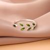 New Arrival Exquisite Green Leaf Epoxy Fashion 925 Silver Jewelry Atmosphere Creative Leaves Opening Rings R128