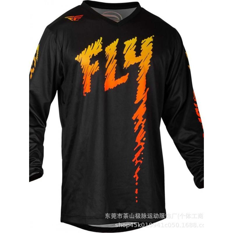 Mens Long Sleeve Cycling Jersey Mountain Bike Downhill Riding Breathable Quick-Dry Performance Top