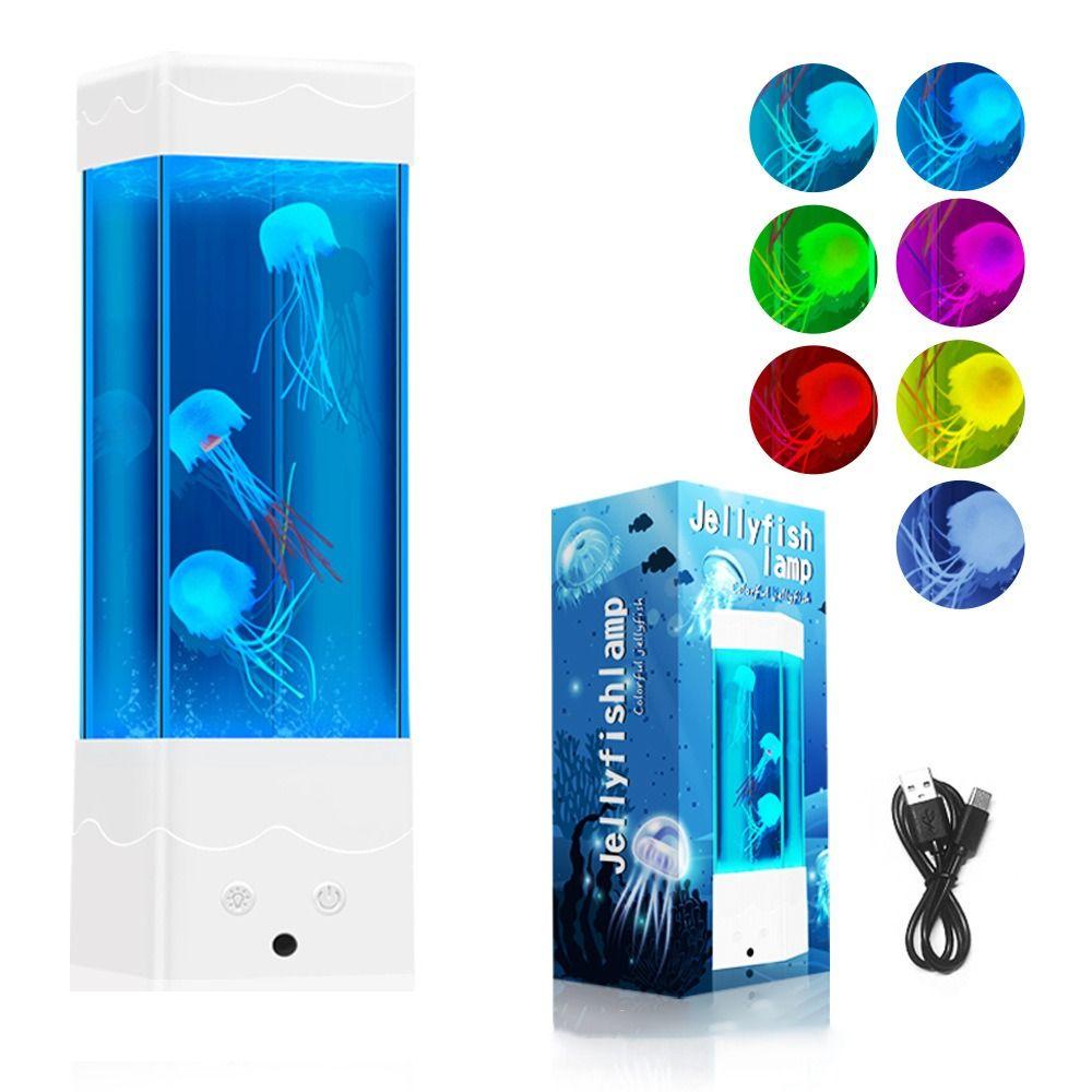 Color-Changing Night Light USB Charging Desktop Light Creative LED Jellyfish Lamp  Bedroom