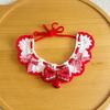 New Year Red Knit Scarf for Pets - Handmade Crochet for Cats and Dogs, Warm Spring Festival Outfit
