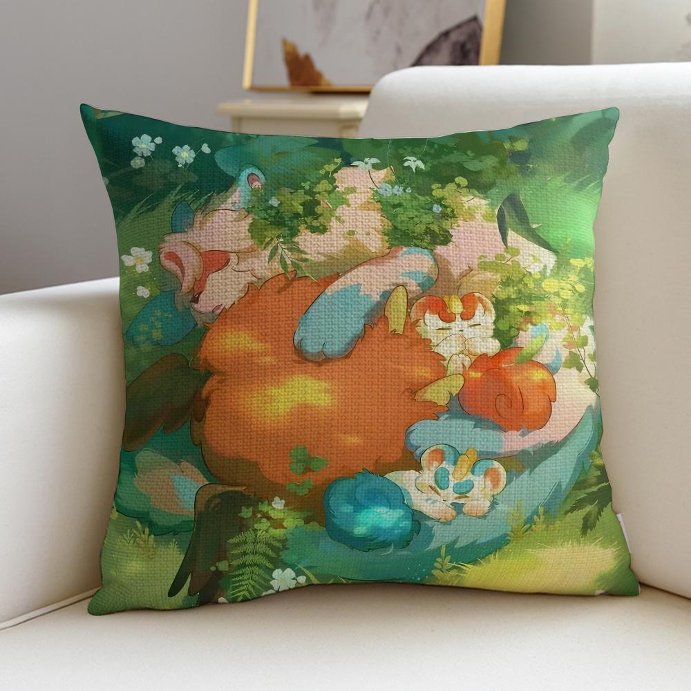 Magical Cute Fabulous BeastsS Cushion Cover Breathable and skinfriendly linen pillowcase square removable and washable cushion