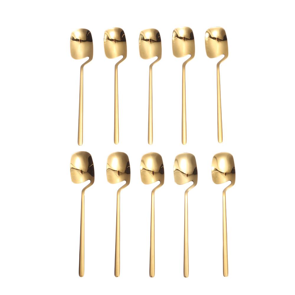 

10pcs 5.6 Inches Coffee Spoons Set Gold Stainless Steel Long Espresso Spoons Stirring Spoons for . светло-серый