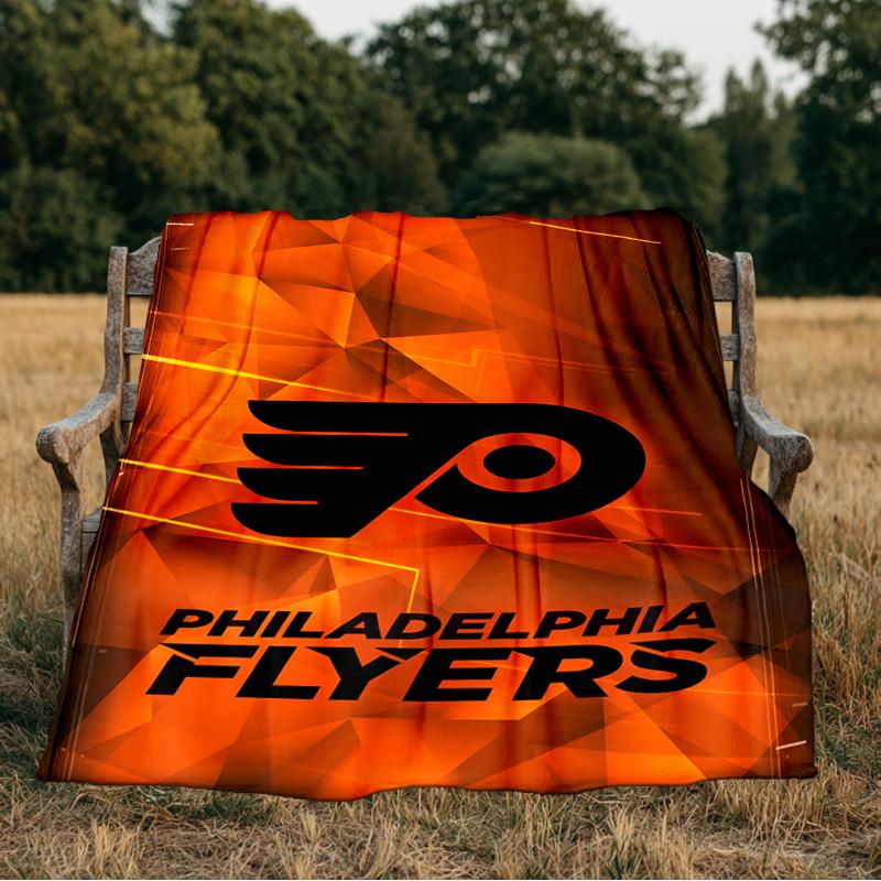 Flyers Hockey Logo Art Blanket Flannel Throw for Sofa, Indoor, Camping, Living Room, Office, Chair, And Bed Soft Birthday Gift