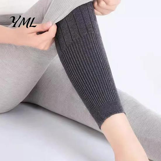 Knitted Leg Protectors 1 Pair Knit Warmers for Elderly Women, Soft Stretchy Winter Knee Thick Sleeves, Anti-slip Long Boot Socks Cold Weather Thermal
