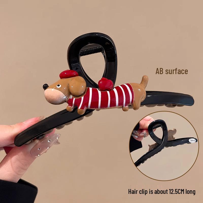 Großer französischer Retro-Klammer-Haarclip für elegante Damenfrisuren.