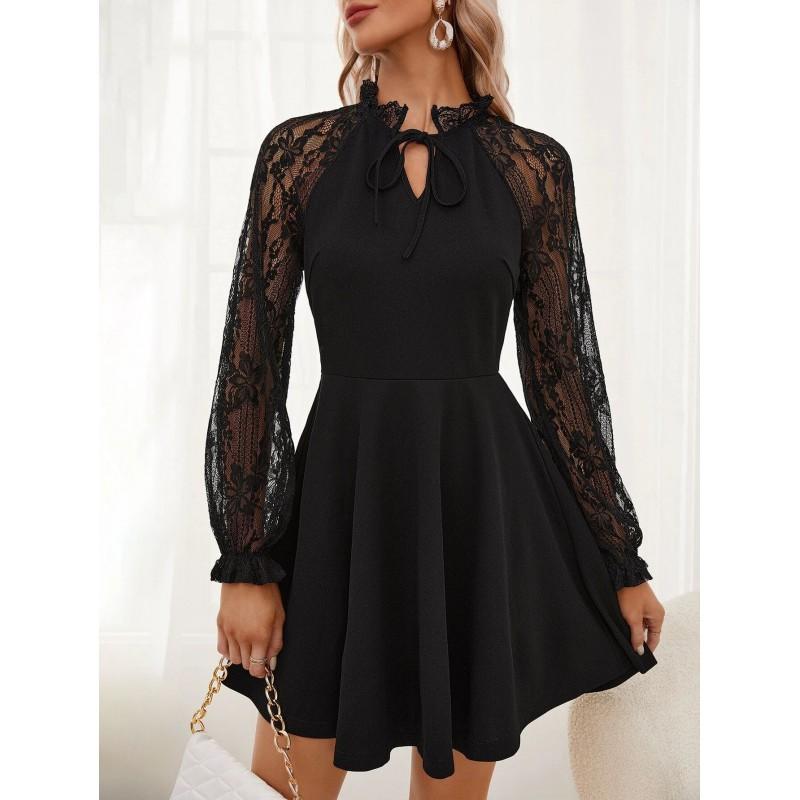 Elegant Womens Solid Color French Lace