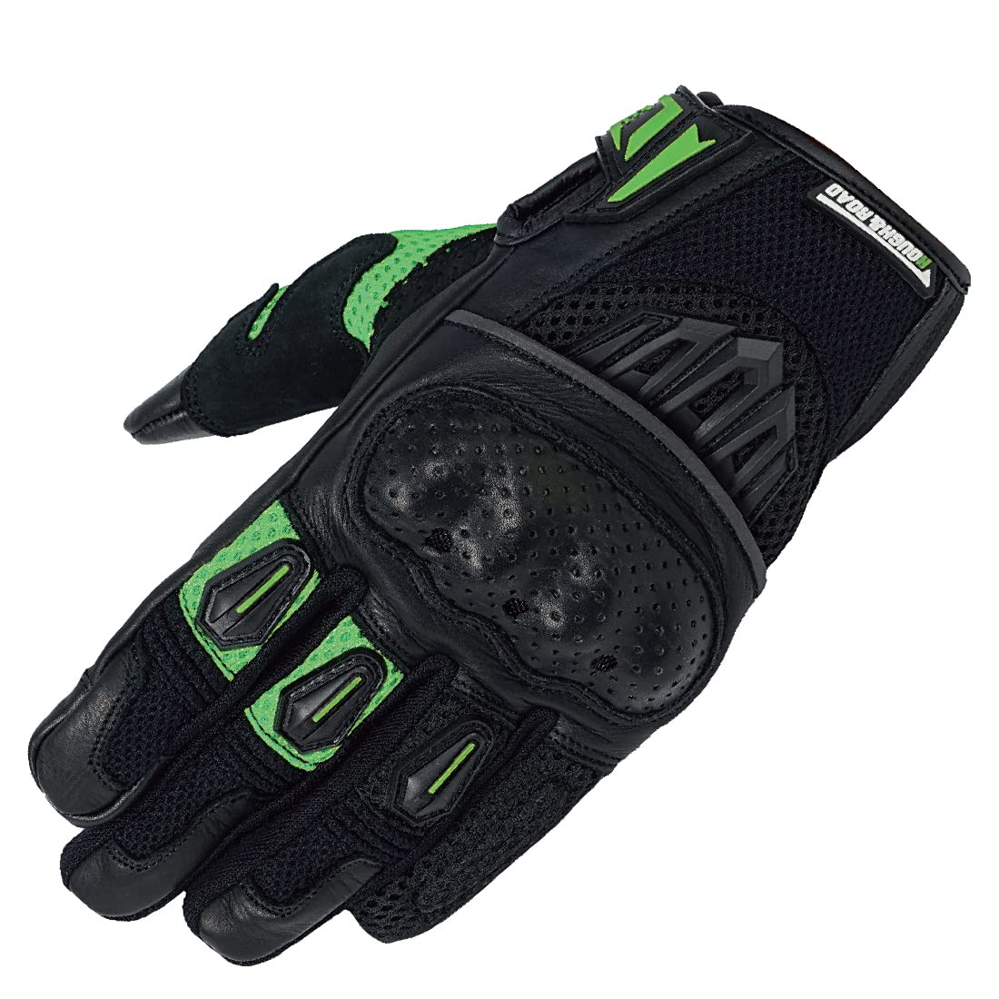 

Motorcycle Protective WL ROUGH&ROAD Air-Through Gloves, Black/Lime, Size RR8425BK/LML3
