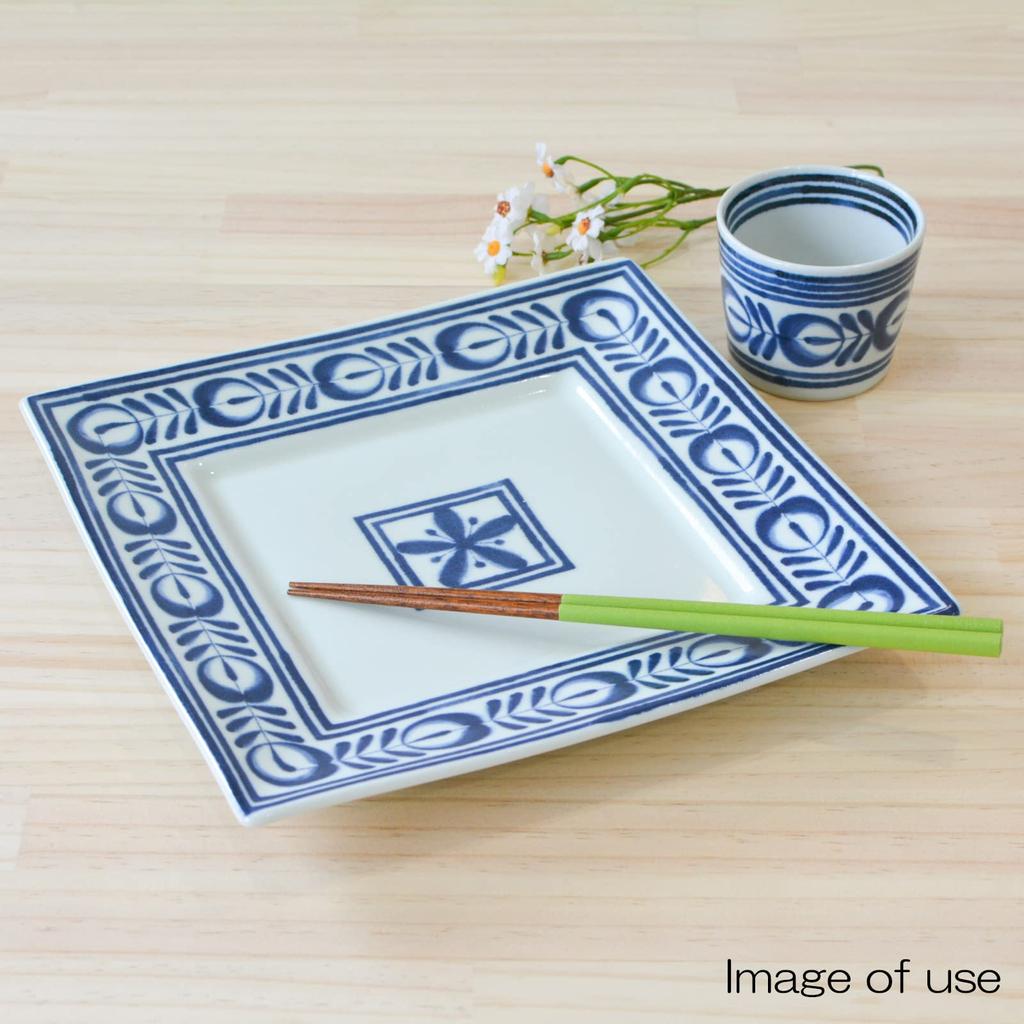 Hasami Ware Modern Blue Soba Choco Set 5 Customers Soba Choco Cup 150ml Seiei Floral Pattern Scandinavian Microwave Dishwasher Safe Porcelain Made In