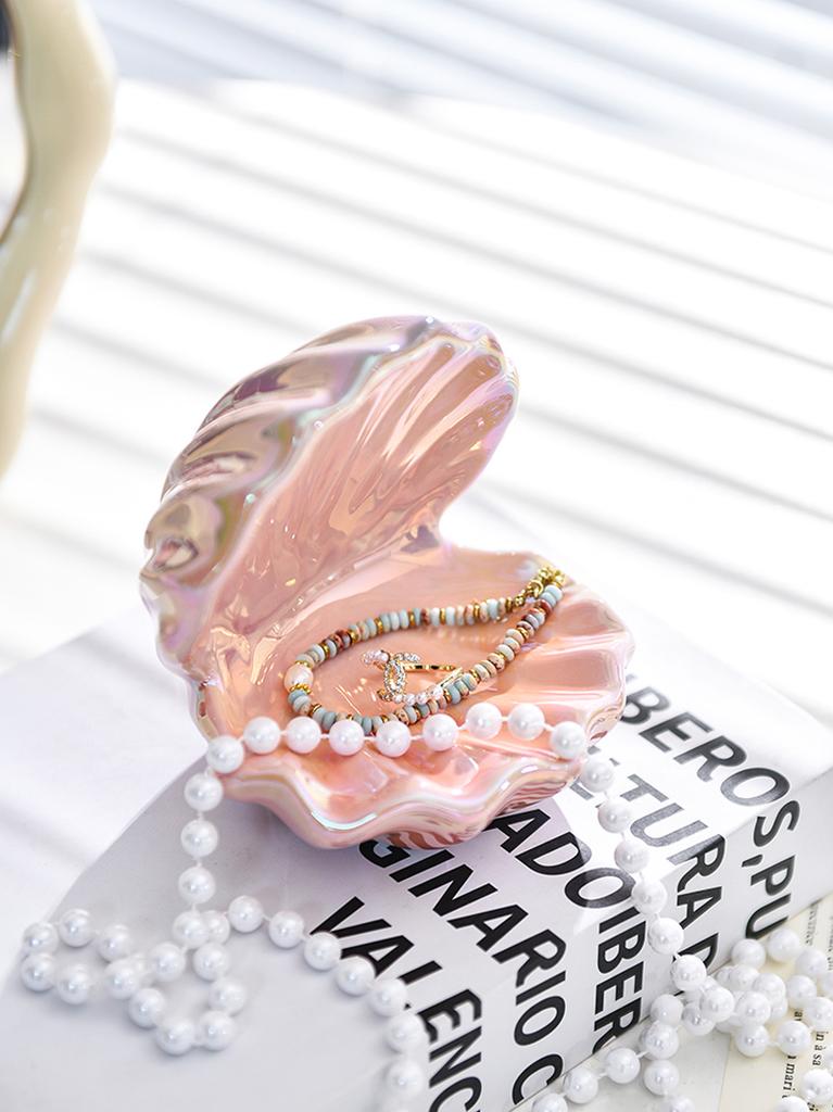 Creative Shell Storage Jewelry Box Ceramic Crafts Dressing Table Necklace Earrings Display Tray Home Entrance Key Storage Tray