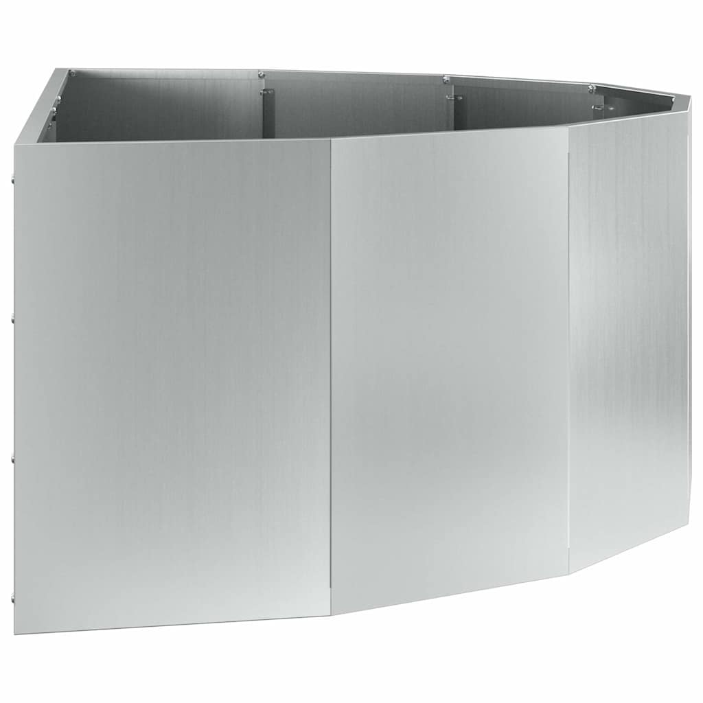 Planter Silver 120 X 60 X 35 Cm Galvanized Steel