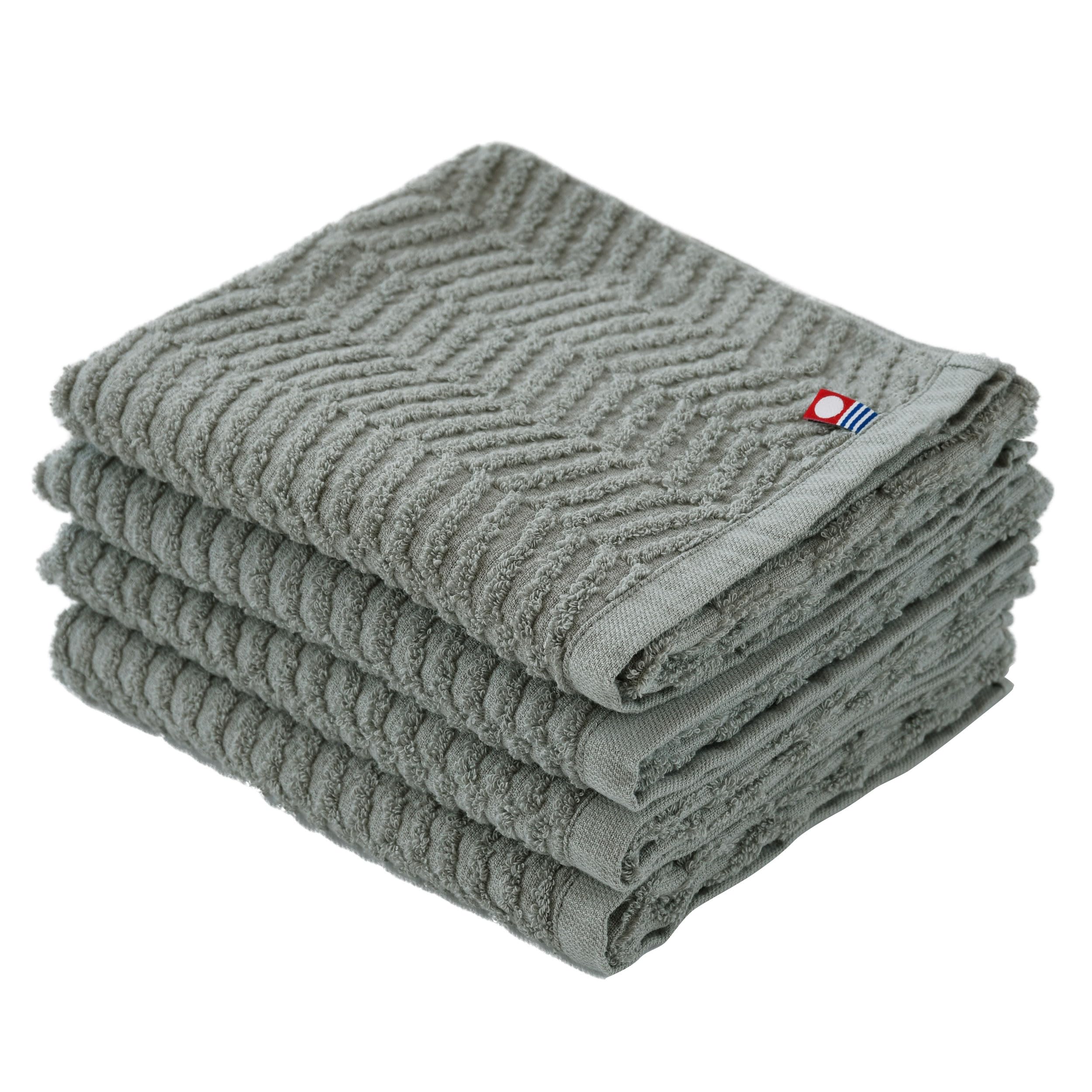 

Broccoli House Imabari Towel, 4-Piece Set, 34 x 80cm, 100% Cotton, Low Lint Shedding, Absorbent, Quick-Drying, Thin, Ideal for Allergy Relief,