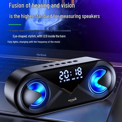 KOOKZZ Y02 Dazzling LED Bluetooth Speaker with Bass, Clock & Alarm CN Plug (adapter Included)