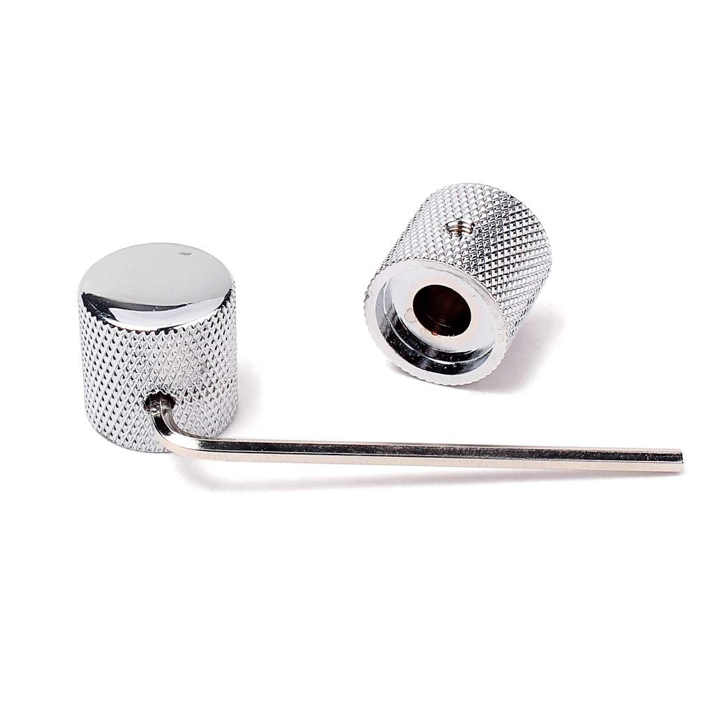 Ogdni Metal Guitar Volume and Tone Control Dome Knobs with Hex Wrench Screws for Fender Gibson Les and Electric Guitars 3 Pieces Knobs, Knobs,