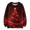 Ladies' Fashionable Casual Long Sleeved Christmas Printed Round Neck Knitted Yarn