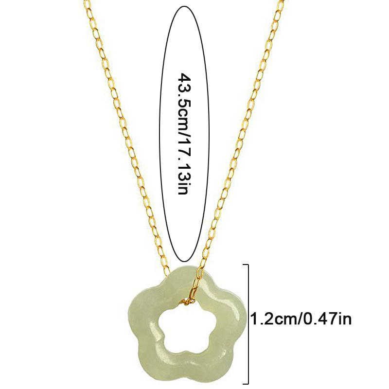 Hetian Jade Plum Blossom Pendant Necklace Natural Vintage Dainty Choker Luxury Clavicle Chain Fashion Temperament