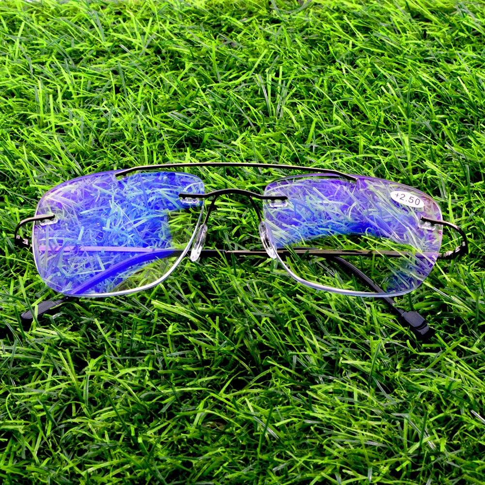 Men Women Aviation Rimless Antireflective Frameless Progressive Multifocal Limited Reading Glasses +1 To +4