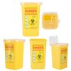 Tattoo Medical Plastic Sharps Container Biohazard Needle Disposal 1L Size Waste Box Yellow