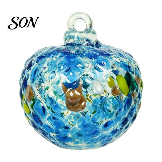 Ricordi in Vetro Artigianale Pallina Decorativa Soffiata a Mano, Colorata Decorazione Natalizia da Appendere Ornamenti Fatti a Mano per Albero, Finestra, Patio, Giardino, Interno