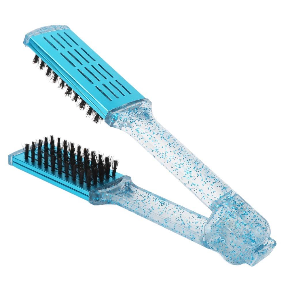 ABS Double Sided Straightener Brush Multifunction Hair Straightening Splint Comb  Salon Use