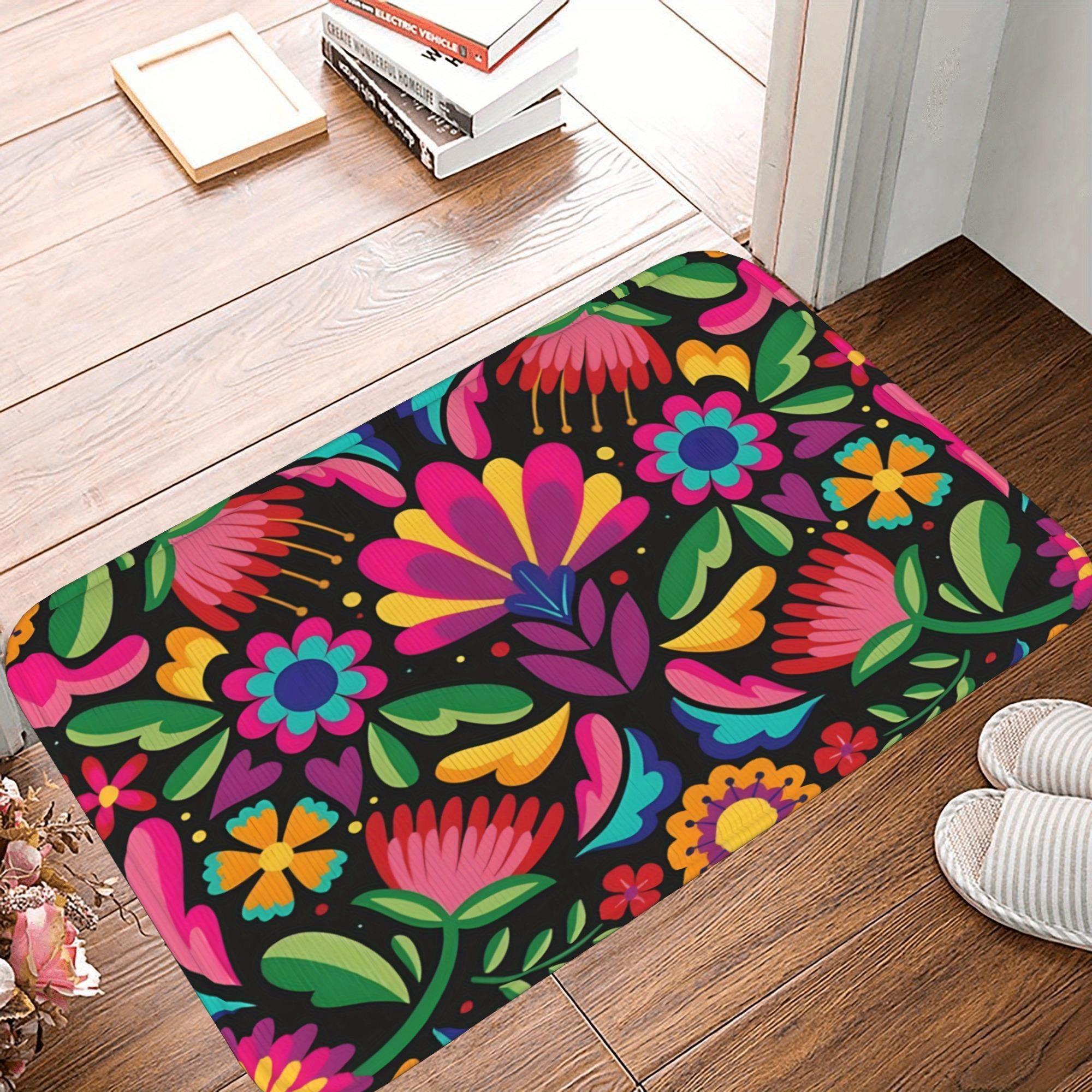 

1PC Botanicl Rainbow Kitchen Rug Non-Slip Door Mat Pop design Bathroom Rug Bath Mat Carpet for Home Sink Laundry ecoreeree 1200x1600MM