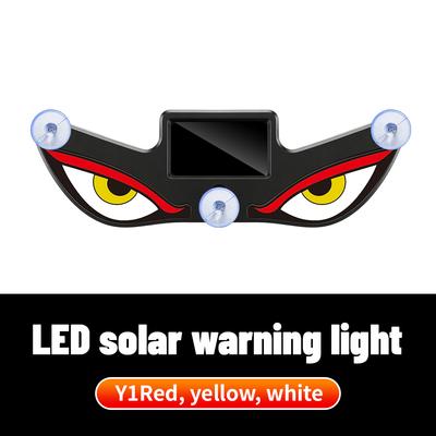 1PCS LED Car Warning Light, Dynamic Devil's Eye Window Decoration Light,Type-C/solar Warning Light, High Brightness Light Bead
