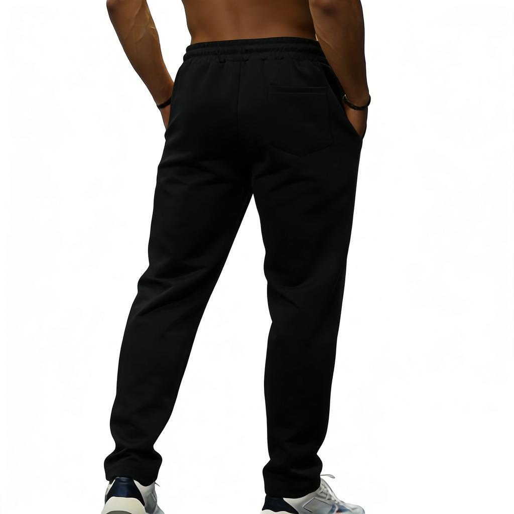 Men's Drawstring Sweatpants Men‘s’ Straight Leg Color-blocked Casual Pants