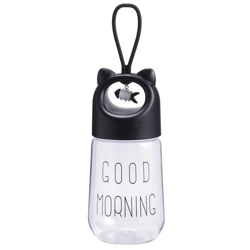 

Пластиковая мультяшная чашка с животным, подвеска, кролик, шиншилла, бутылка для воды, для улицы чёрный