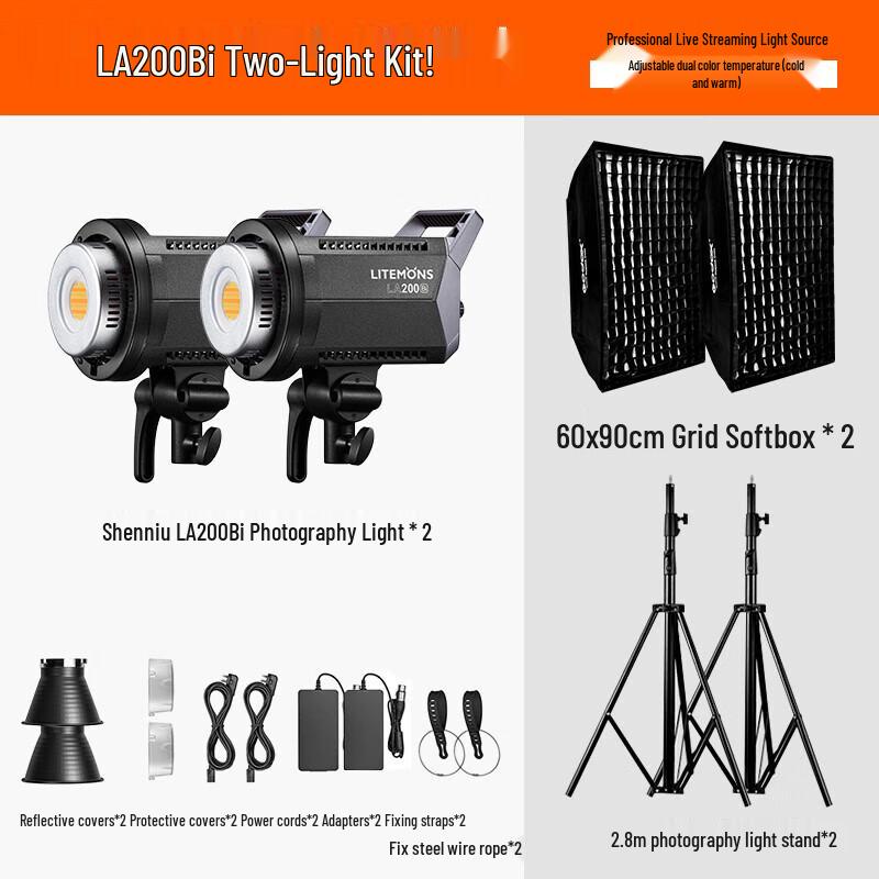 Godox LA200Bi Bi-Color LED Video Light 2-Light Kit