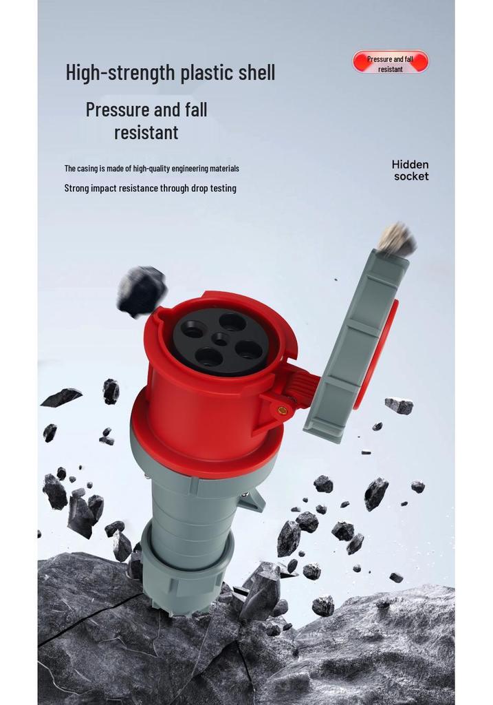 IP67 Three-Phase Industrial Plug Socket: 63A/125A, Waterproof, Aviation Plug, Male-Female, 3/4/5 Core.