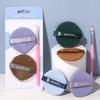 Magrinta - Set of 3: Powder Puff + Makeup Brush
