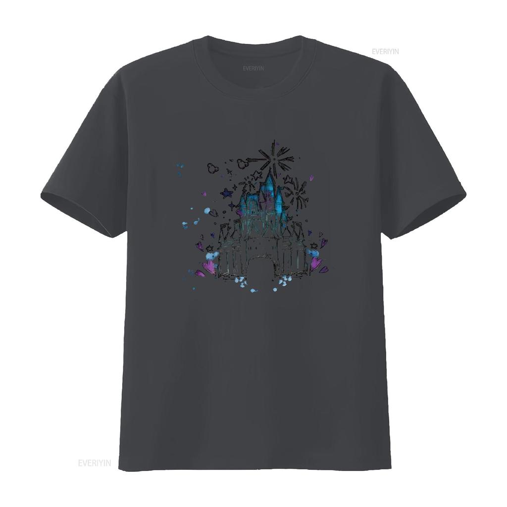Magic Castle Women Cute Kingdom Shor Trendy Summer Tops for T Shirt with s vintage Washed Stylish homme fashion Slightly