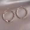 Luxury French Large Circle Plated Earrings with Niche Design