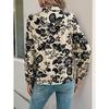 Spring And Autumn New Vintage Printed Shirt Small Stand Collar Elegant Shirt Women's Fashion Long Sleeve Button Office Blouse