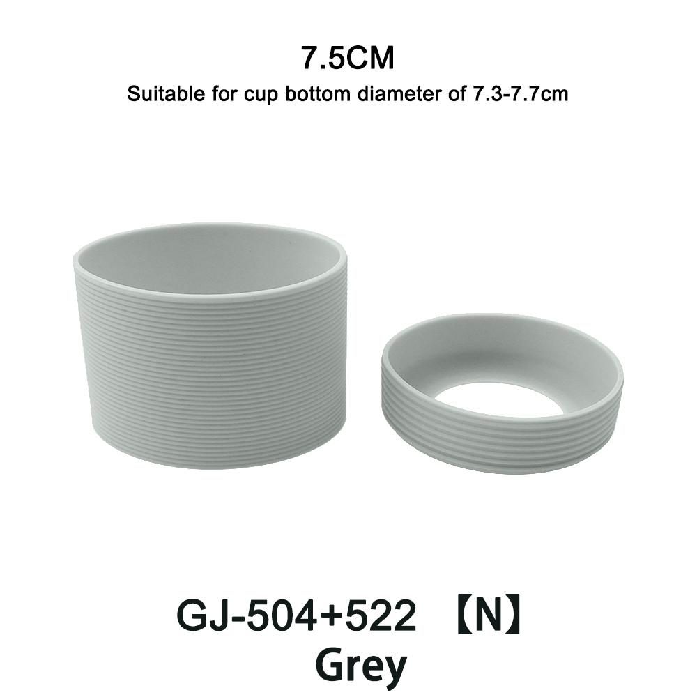 2Pc/Set 7.5cm 15 Colour Threaded Soft Silicone Cup Sleeve And Bottom Suit Heat Insulated Anti Slip Good Toughnes Odorless