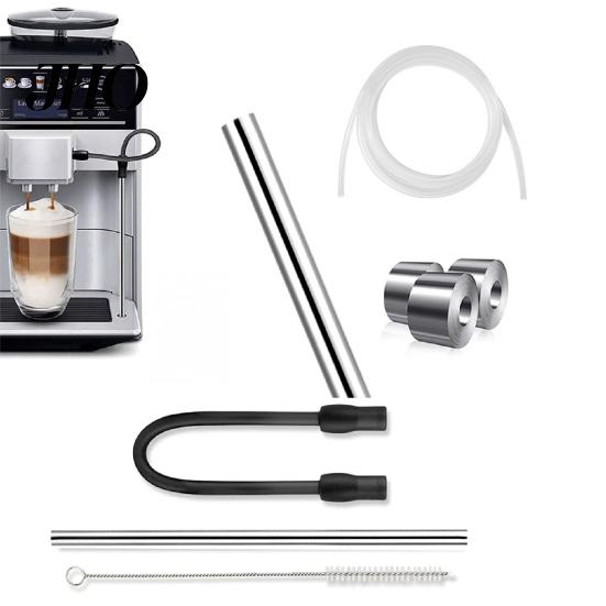 Hittebestendige Melkslang Koffiemachine Kit voor Siemens Vervangingsbuis met Reinigingsborstel Roestvrijstalen Pijp Bosch Siliconen