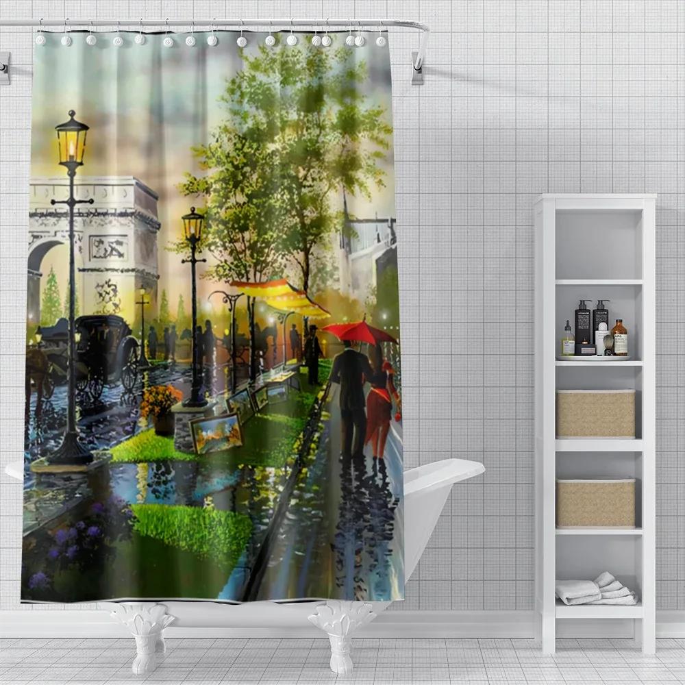 Home Shower Curtains for Bathroom Landscape Animals Waterproof Fabric Bathroom Curtains Modern Shower Curtain 180x200 240x200