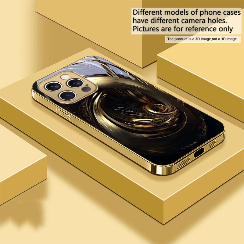

The surging of emotions For IPhone 17Pro Max 16 17 Pro 15 Pro 14 13 Plus 12 Mini 11Pro Max XR 16E 17Air Golden glass phone case iPhone 15 Pro Max