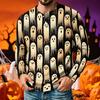 Men's Printed Long Sleeve T-Shirt with Round Neck Casual Top