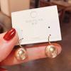 French 12mm Big Champagne Imitation Pearl Ear Hook Earrings for Women Personalized Wedding Jewelry